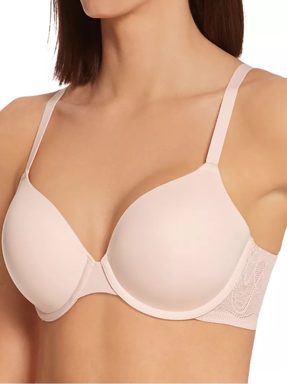 DKNY Women's Lace Comfort Demi Bra, 34DDD, Blush